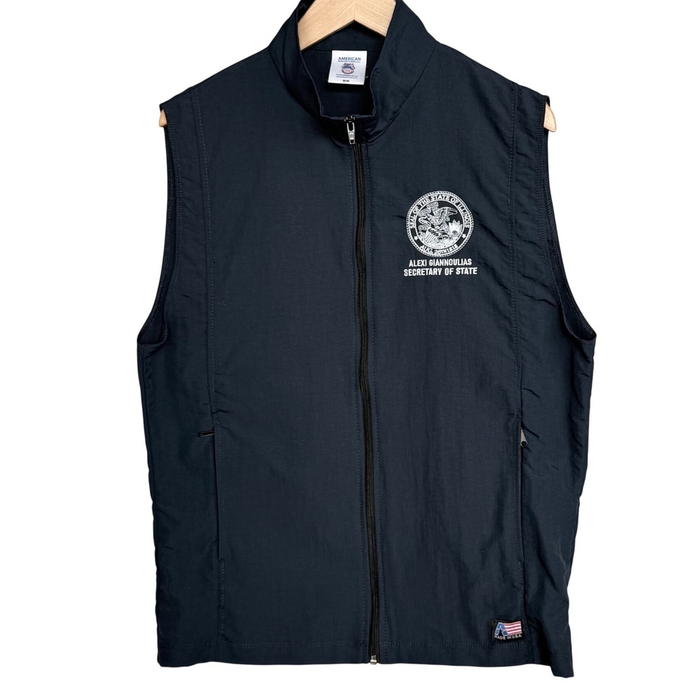 Illinois Secretary of State Vest W/M Union Made USA Alexi Giannoulias DMV Navy
